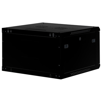 19" Rack na stenu 6U, čierny, 379x600x600mm (HxWxD), odnímateľné bočnice