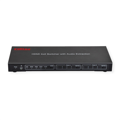 Video selektor/switch HDMI 4IN/2OUT, Audio Extraktor, UHD 4K@60Hz, Matrix