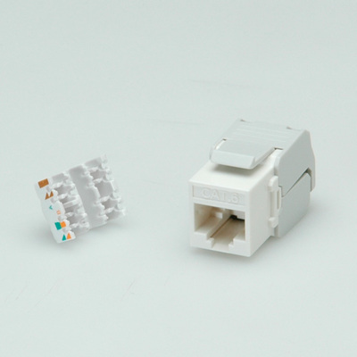 Konektor Keystone cat.6, netienený, biely plast, beznástrojový (toolless)