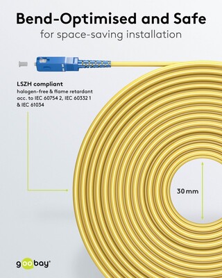 Fiber kábel SC-SC/APC, 10m Simplex OS2(9/125µm), LSOH, 3mm, žltý