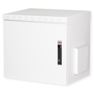 19" Rack na stenu 9U, sivý, 579x600x450mm (HxWxD), RAL7035, IP55, vonkajší, odnímateľné bočnice