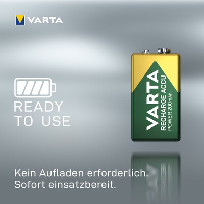 Batéria VARTA RTU nabíjacia 9V 200mAh NiMH (6HR61 56722) 1BL