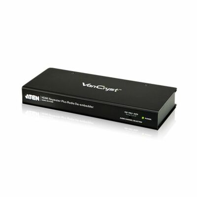 HDMI Audio Extraktor, 4K, digital: toslink (S/PDiF) + 1x Cinch (RCA), analog: 2xCinch (RCA), čierny