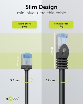 U/FTP Patchkábel LSOH TPE 0.15m cat.6a, čierny, slim, Cu, Flex Cable, Eco obal