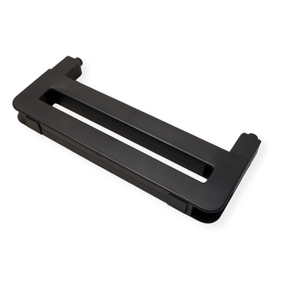 Stojan/podstavec na notebook/monitor, výškovo nastaviteľný, XL, drevený, čierny