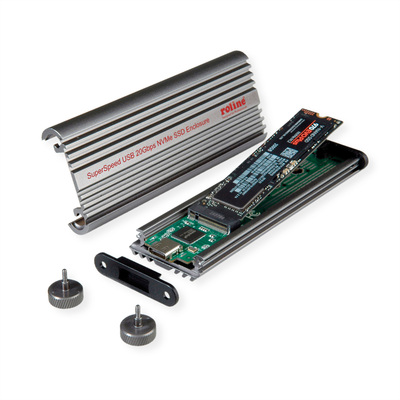Externý box / Adaptér USB 3.2 Gen 2x2 Typ C na NVMe M.2 SSD HDD (M-key), 20Gbps, sivý