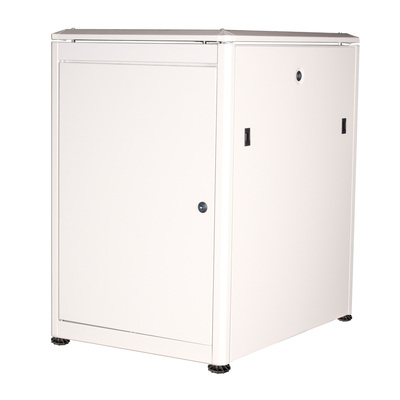 19" Rack na podlahu 16U, 898x600x800mm (HxWxD), PRO, sklenené dvere, sivý