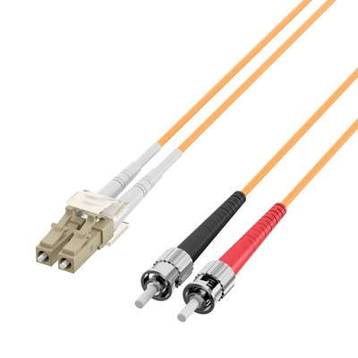 Fiber kábel LC-ST, 0.5m Duplex OM2(50/125µm), LSOH, 2mm, oranžový