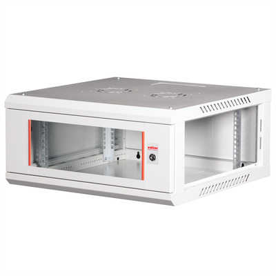 19" Rack na stenu 4U, sivý, 290x600x600mm (HxWxD), odnímateľné bočnice