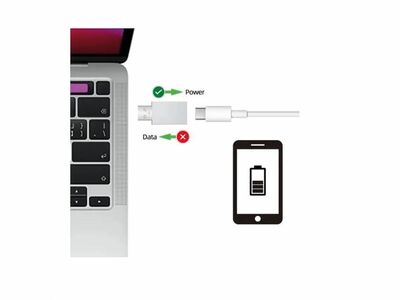 Adapter USB 3.1 Typ C, AM/CF, Data Lane Blocker, Power Only Dongle, biely