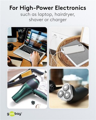 Adaptér cestovný Európa SCHUKO (CEE7/3) -> Južná Afrika, India (BS-546), max. 16A, čierny 