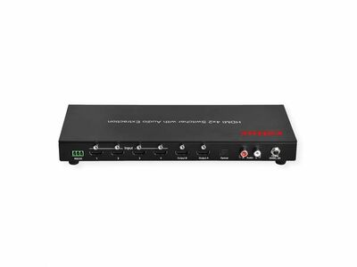 Video selektor/switch HDMI 4IN/2OUT Matrix 4K + Audio extraktor (Cinch)