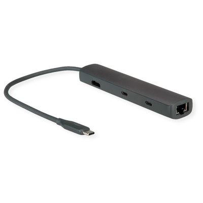 Dokovacia Stanica USB Typ C, 2xUSB-A, 2xUSB-C, LAN, PD 60W, 8K@30Hz, 0.15m