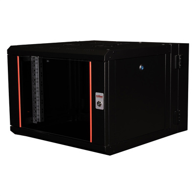 19" Rack na stenu 7U, čierny, 418x600x600mm (HxWxD), RAL9005, PRO, otočný (2-dielny)