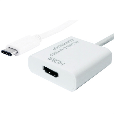 Adaptér USB 3.1 Typ C na HDMI 1.4 4K@30Hz, M/F, biely, 10cm