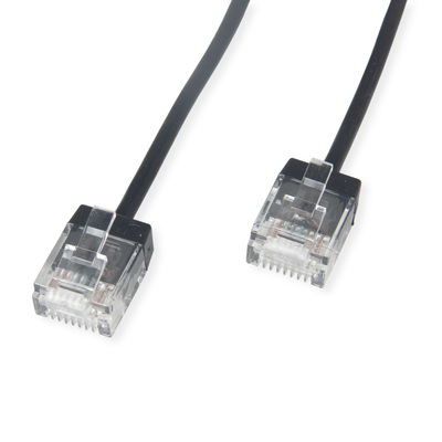 UTP Patchkábel LSOH 0.5m cat.6a, čierny, slim, Cu, extra krátky konektor, Ø3.4mm