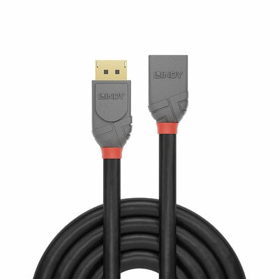 Kábel DisplayPort M/F 2m, 8K@60Hz, DP v1.4, 32.4Gbit/s, čierny, pozl. konektor, Anthra Line