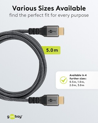 Kábel HDMI M/M 5m, Ultra High Speed+Eth, 8K@60Hz, HDMI 2.1, 48G, G pozl. konektor, čierny/sivý