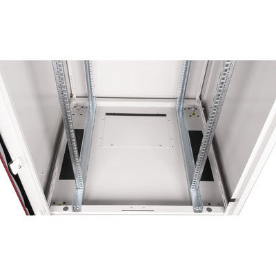 19" Rack na podlahu 22U, 1125x800x800mm (HxWxD), BASIC, sklenené dvere, sivý