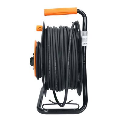 Predlžovačka bubon 50m 1 zásuvka, 1.50mm² guma,  IP44, 16A, 3680W, čierna