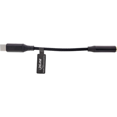 Adaptér USB 3.1 Typ C / 3,5mm (slúchadlá+ mic), 13.5cm, čierny