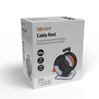 Predlžovačka bubon 25m s 4 zásuvkami, 1.50mm², tepelná poistka, oranžová