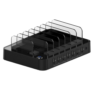 Nabíjačka USB 230V 7port, 7xUSB A, 2.4A, 84W, úložné prepážky, kábel (C7) 1.2m, čierna