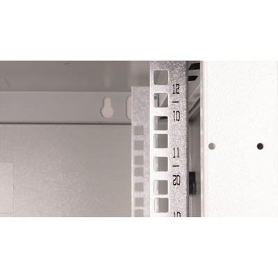 19" Rack na stenu 12U, sivý, 645x600x600mm (HxWxD), odnímateľné bočnice