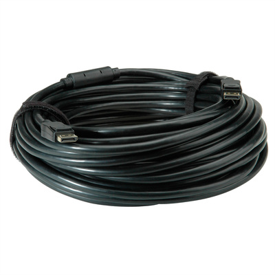 Kábel DisplayPort M/M 15m, 4K@60Hz, DP v1.2, 21.6Gbit/s, aktívny, jednosmerný, čierny, pozl. konekt