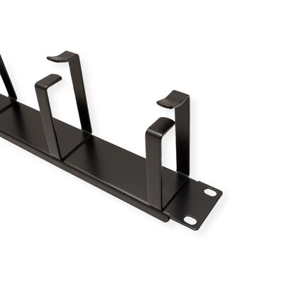 19" Panel vyväzovací, organizér, 5x oko (Typ G), 1U, oceľ, čierny