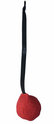 Lopta z ringového materiálu, malá, stredne makká, s popruhom, 11cm, 2-farebná, rôzne farby