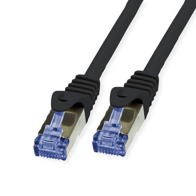 S/FTP (PiMF) Patchkábel LSOH TPE 20m drôt cat.6a, AWG23, 500MHz, 10GBase-T, čierny, meď, UV odolný