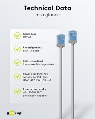 UTP Patchkábel LSOH TPE 10m cat.6a, sivý, slim, Cu, Flex Cable, Eco obal
