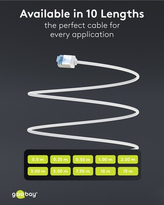 U/FTP Patchkábel LSOH TPE 0.5m cat.6a, biely, slim, Cu, Flex Cable, Eco obal