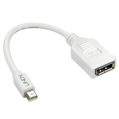 Adaptér mini DisplayPort/DisplayPort M/F, 20cm biely