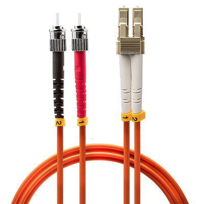 Fiber kábel LC-ST, 2m Duplex OM2(50/125µm), LSOH, oranžový