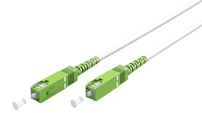 Fiber kábel SC/APC-SC/APC, 1m Simplex OS2(9/125µm), LSOH, 3mm, Kábel pre Orange a Magio, biely