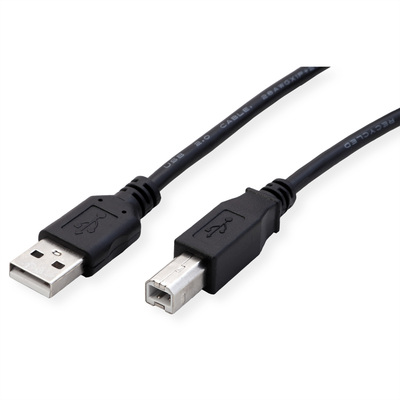 Kábel USB 2.0 A-B M/M 1.8m, High Speed, čierny, Roline Recycled Material