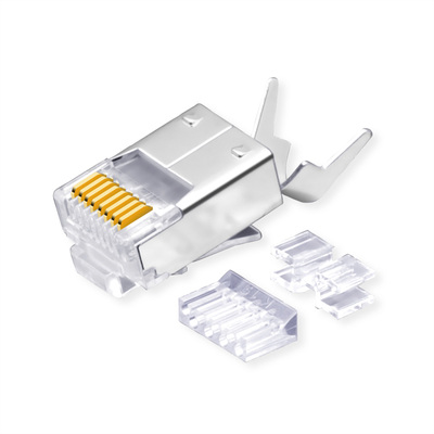 Konektor 8/8 RJ45 cat.6, tienený, na drôt/lanko, špeciálny skrátený, AWG 24-26, 10ks/bal