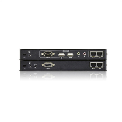 Predĺženie KVM cez 2xTP do 60m, DVI-D, USB, RS-232, Audio (3.5mm jack), DUAL VIEW