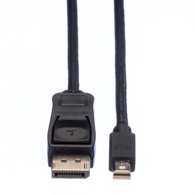 Kábel DisplayPort mini/DP M/M 2m, 2K@60Hz, DP v1.1, 10.8Gbit/s, čierny