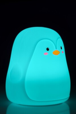 Nočná LED lampa "Tučniak", rôzne režimy svietenia, RGB farby, nabíjacia (USB C)