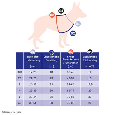 Y-Postroj na voľný čas, reflexný, XXS, 36-42cm, Softshell + Polyester, čierny