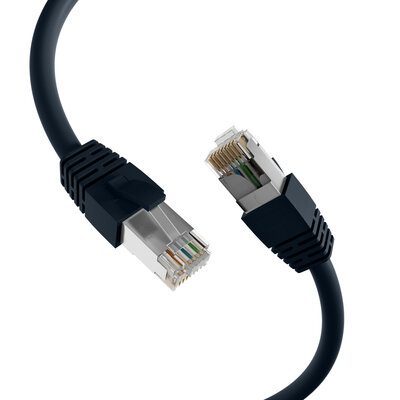 S/FTP (PiMF) Patchkábel LSOH 0.5m cat.8.1, čierny, Cu, 40GBit/s, 2000MHz