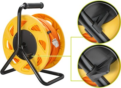 S/FTP (PiMF) Patchkábel LSOH 90m drôt cat.7a, AWG23, 10GBase-T, oranžový, meď, prenosný na bubne