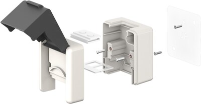 BOX na omietku - montážna krabica, IP44 vonkajší, 2x Keystone, biely s čiernym krytom