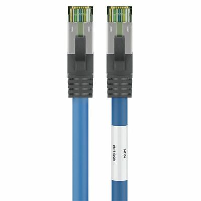 S/FTP (PiMF) Patchkábel LSOH 10m cat.8, modrý, Cu, 40GBit/s, 2000Mhz