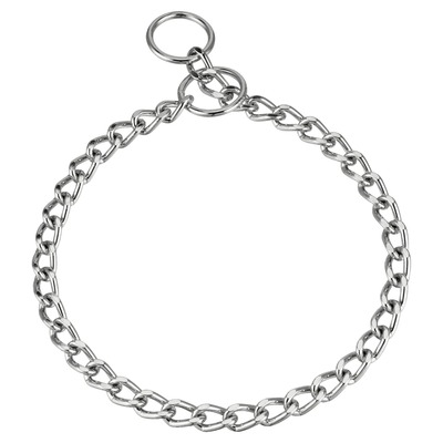 Obojok retiazkový sťahovací 3mm/55cm, malé ploché oko, chrómovaná oceľ, HS