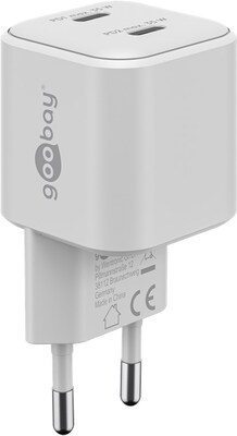 Nabíjačka USB 230V 1port, 2x Typ C, 35W, Power Delivery, Fast Charge, Nano, GaN, čierna