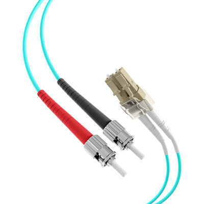 Fiber kábel LC-ST, 30m Duplex OM3(50/125µm), LSOH, 2mm, tyrkysový